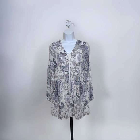 Free People Rain or Shine Boho Purple Paisley Dress - Picture 3 of 8